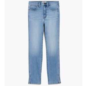 MADEWELL Roadtripper Stovepipe Slim Straight High Rise Jeans Slit Hem Blue 25